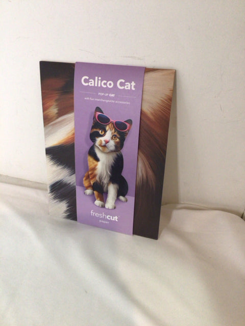 Pop-Up Brown Paper Cat 3D Card