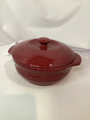 Red Ceramic Lidded Casserole