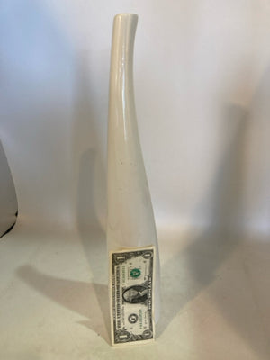 White Ceramic Curved Vase