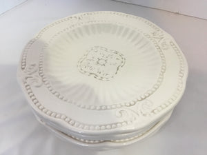 American Atelier Set of 6 White Ceramic Salad Plate Set