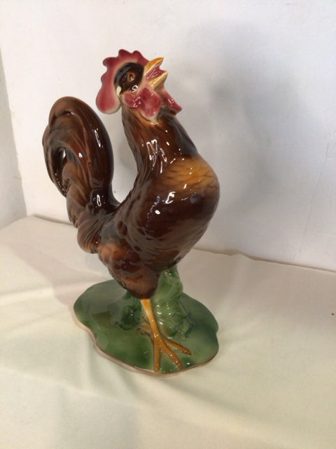 Goldcrest Brown/Green Ceramic Rooster As Is Figurine