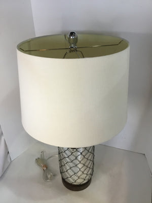 Silver Metal/Glass Lamp