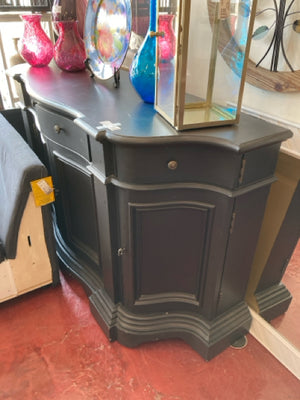 Wood 4 Door 4 Drawer Black Buffet/Sideboard