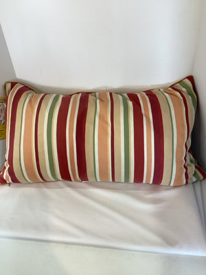 Down White/Red Polyester Floral Pillow