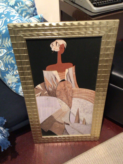 Signed Brown/White Woman Framed Art