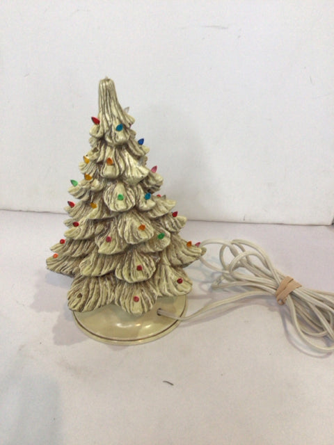 Christmas White Ceramic Tree Vintage Holiday Item