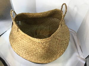 Havenly Collapsible Tan/Black Wicker Handled Basket 2K2ABZ78