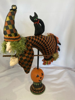 Black/Orange Resin Cloth Witch Holiday Item