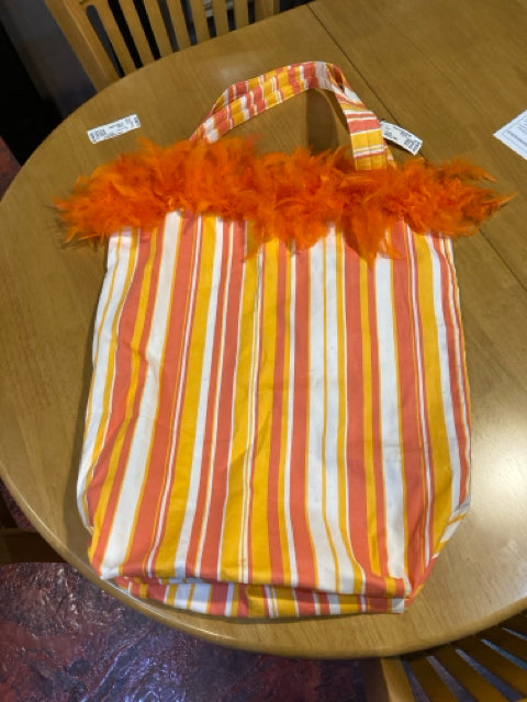 Cotton Orange/white Stripe Purse