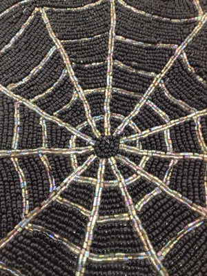 Placemats Black Beaded Webbing Pair Holiday Item