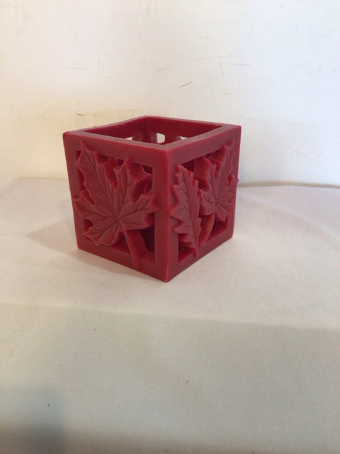 Autumn Red Wax Leaves Candle