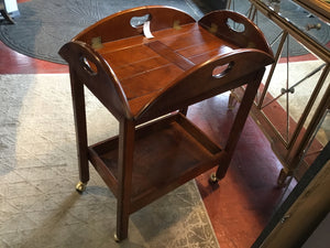 Bombay Co. Traditional Wood Tray Top Butler Brown Table