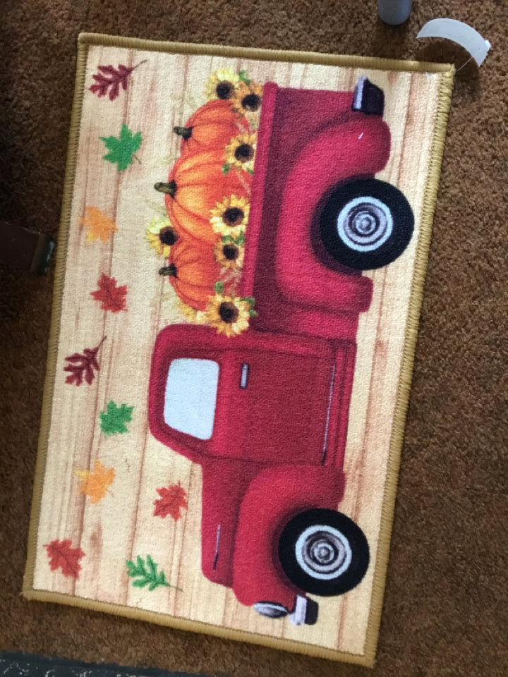 Throw Truck Outdoor/Outside Orange Rug