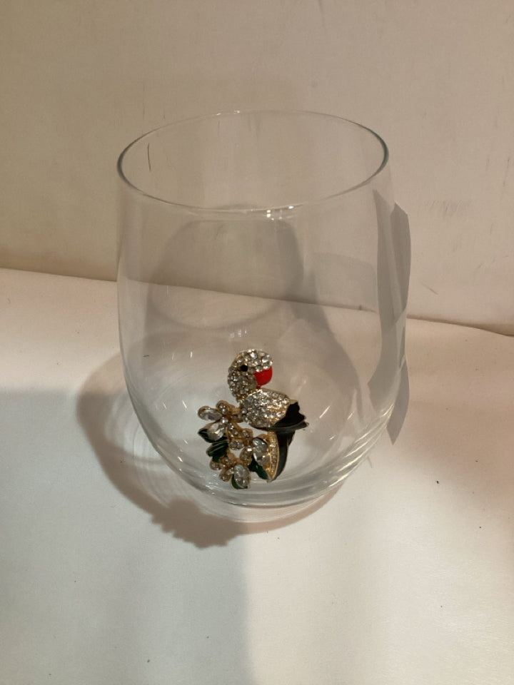 The Queen's Jewels Glam Clear Glass Parrot Glass