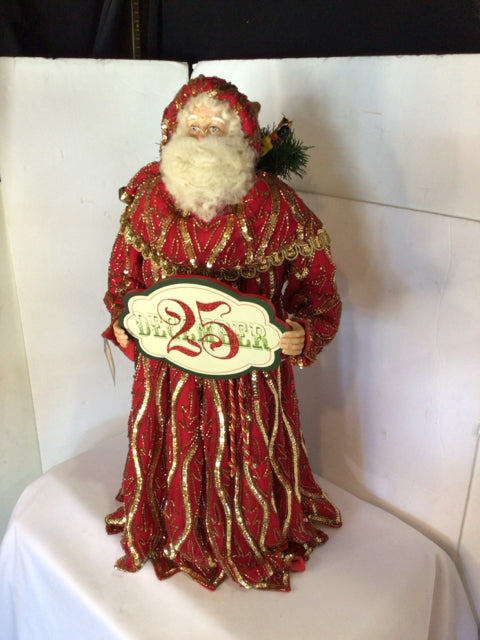 Figure Red/Gold Santa Holiday Item