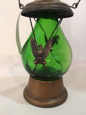 Musical Green Glass Eagle Decanter