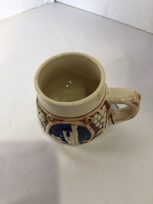 German Cream/Blue Ceramic Beer Stein Mug