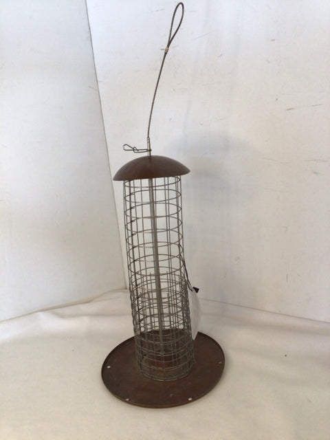 Vintage Silver/copper Copper Hanging Bird Feeder