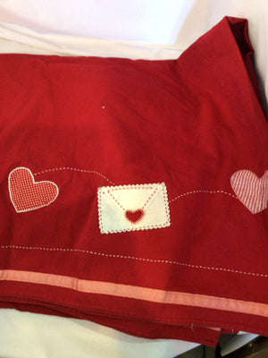 Pottery Barn Full Heart Blanket Red/white Bedding