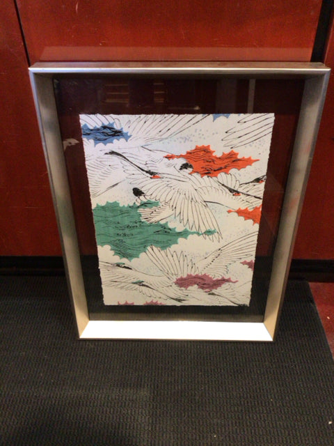 White/Multi Flowers Framed Art