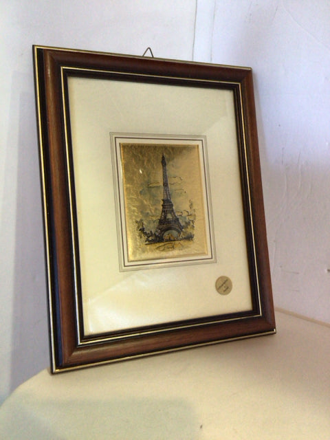 Gold Eiffel Tower Framed Art