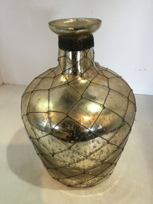 Vintage Silver Glass/Wire Vase