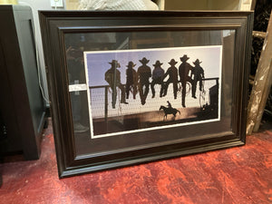 Black/White Cowboy Framed Art