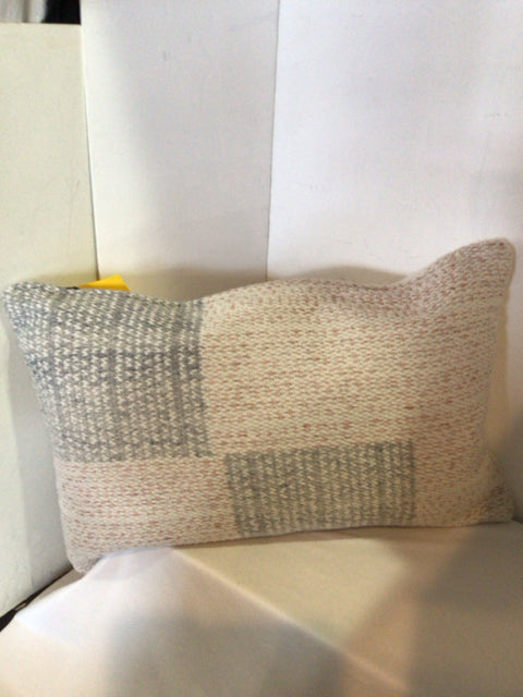 Pottery Barn Gray/Pink Poly Blend Down Filled Pillow