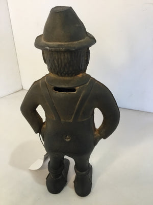 Vintage Black Iron Man Bank