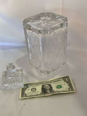 Godinger Whiskey Clear Cut Crystal Cross Hatch Decanter