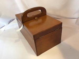 Vintage Brown Wood Jewelry Box