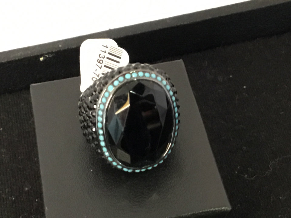 Black/Blue Marcasite Ring