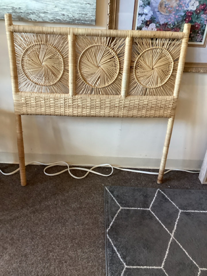 Twin Bohemian Rattan Natural Headboard