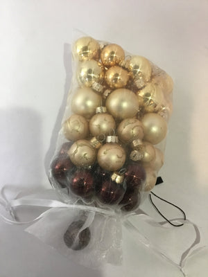 Gold Glass In Bag Holiday Ornaments