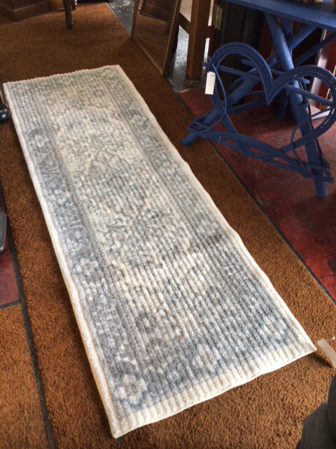 Polyester Runner Gray/Cream Rug