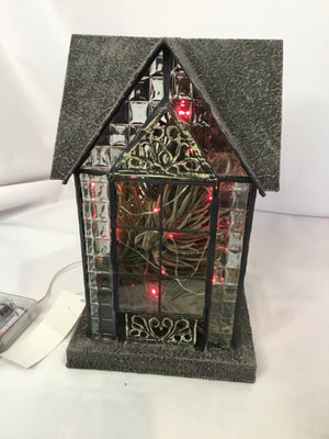 Battery Operated Black Resin Haunted House Holiday Item