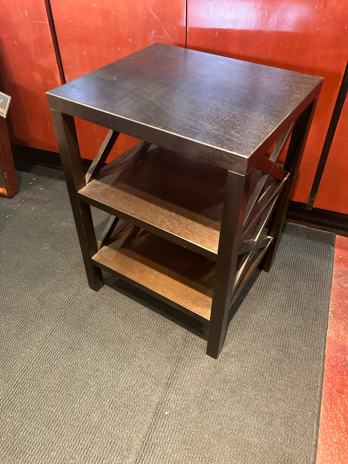 Side Wood Tiered Brown Table