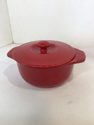 Chantal Lidded Red Ceramic Round Casserole