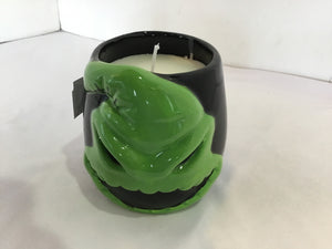 Halloween Black/Green Ceramic Candle Holiday Item