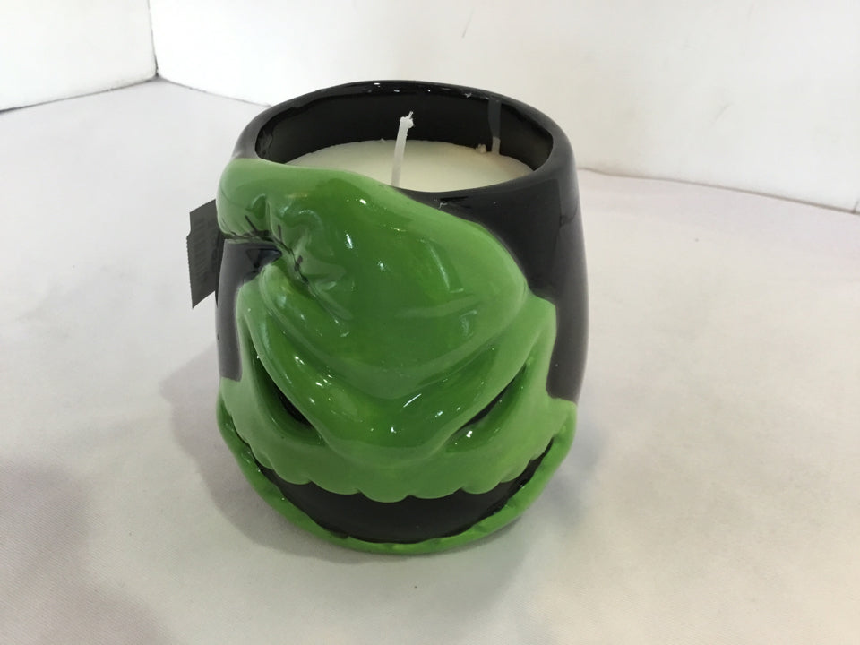 Halloween Black/Green Ceramic Candle Holiday Item