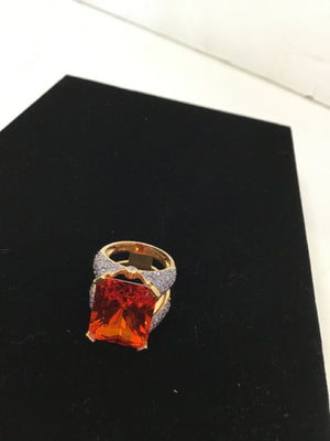 Orange Rhinestone Ring