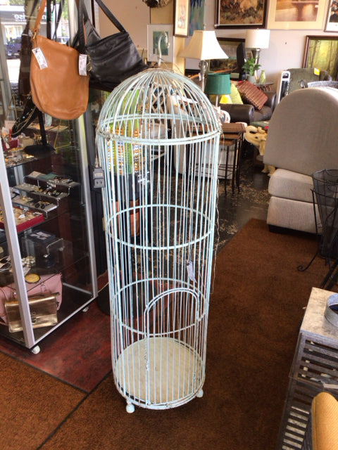 Bird Cage Aqua Metal Light up Garden Access.