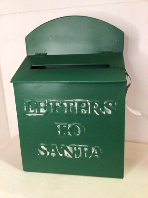 Christmas Green Metal Mailboxes Santa Holiday Item