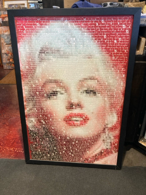 Red/white Marilyn Monroe Words Framed Art