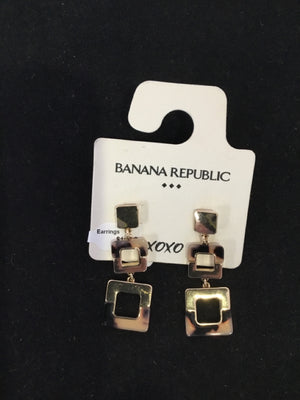 Banana Republic Brown/Gold Square Earrings