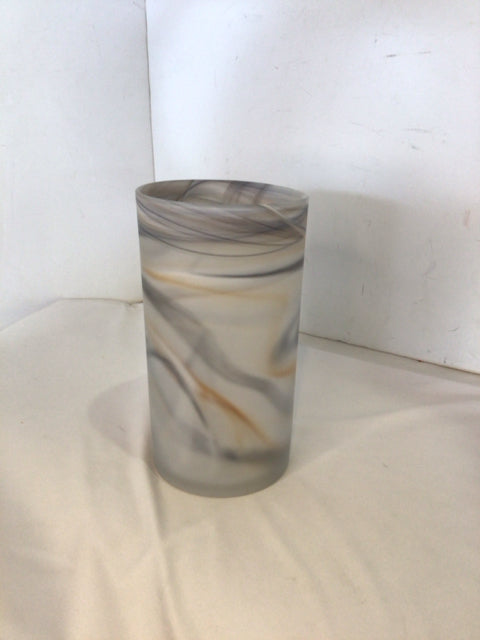 Gray/White Glass Swirl Vase