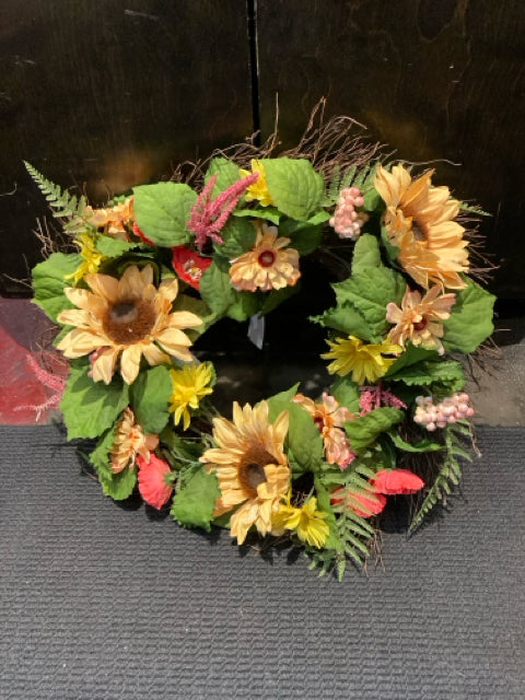 Green/Yellow Sunflower Wreath