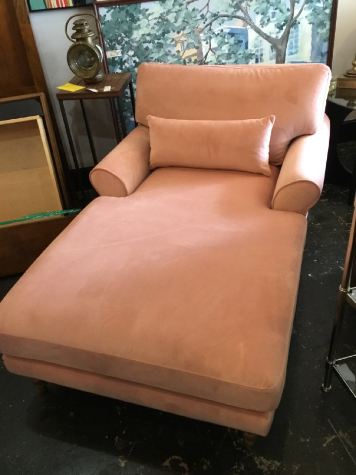 B8SHAB9Q Maxwell Velvet Pink Chaise