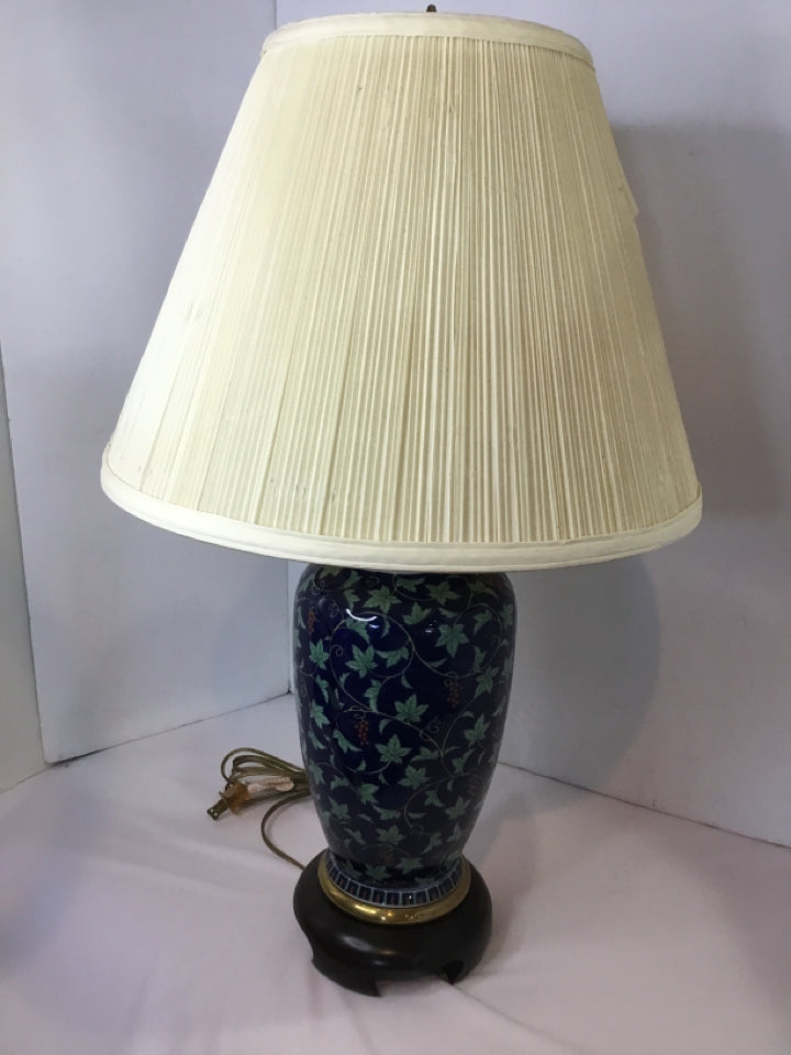 Frederick Cooper Blue/Aqua Ceramic Leaves Lamp