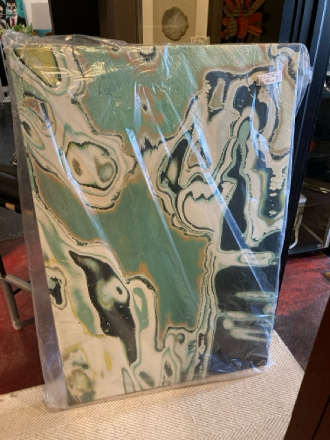 Modern Green Stretch Canvas Art